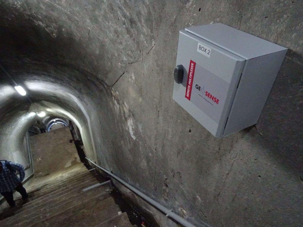 Geosense Remote SmartMux mounted in dam gallery