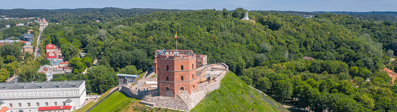 Aerial view of Gediminas castle, Lithuania