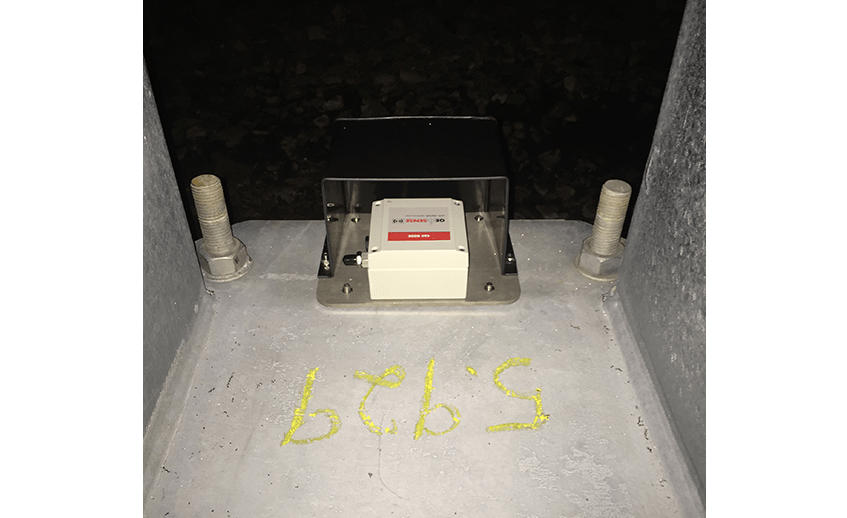 WI-SOS 480 wireless tilt meters installed on a Chase Line gantry base