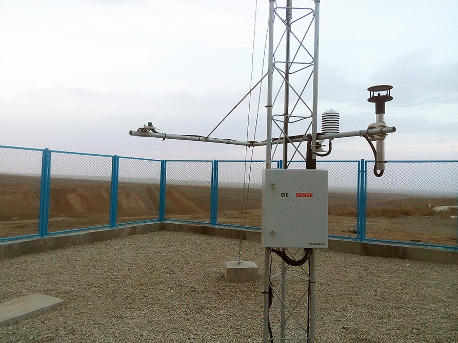 Geosense weather station installed on a dam site
