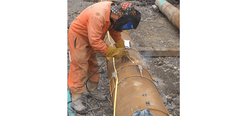 Welding vibrating wire strain gauges on tubular steel iple